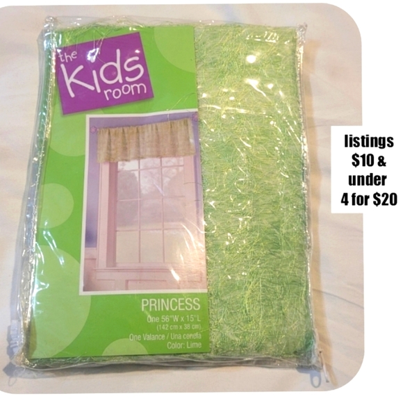 Lime green valance New window treatment decor fringe fuzzy - Picture 1 of 8